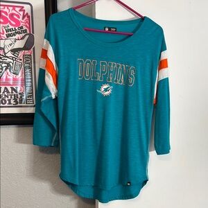 NFL Dolphins Women's Teal Jersey Top